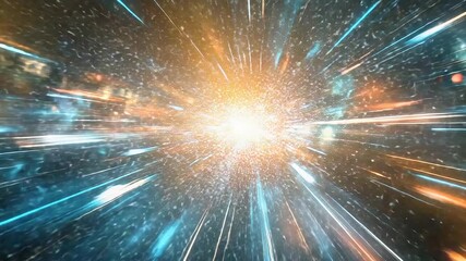 Wall Mural - Abstract accelerating light speed warp drive travel