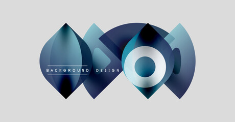 Wall Mural - Abstract geometric shapes, blue gradients, modern design elements. Minimalist composition suitable for backgrounds, presentations.