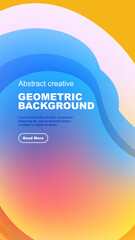 Wall Mural - Abstract gradient design. Vibrant colors blend, creating modern geometric backdrop with text, button. Minimalist style.