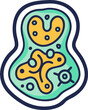© Line - Microbe organism icon with cell detail for biology germ and science theme
