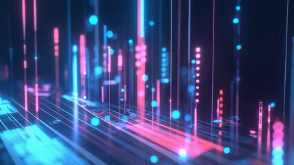 Wall Mural - Digital data flowing through abstract cyber network