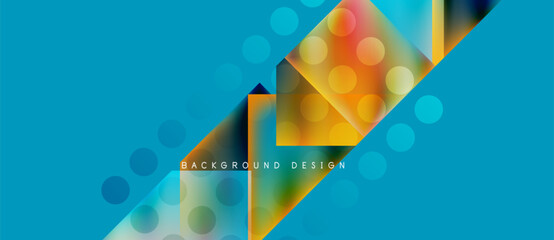 Wall Mural - Abstract geometric design. Vibrant colors blend, creating dynamic visual texture. Modern style suitable for backgrounds, presentations.