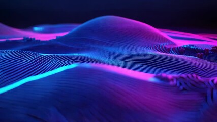Canvas Print - Digital data rendering showing abstract neon lines