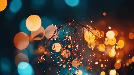 Wall Mural - Abstract warm and cool bokeh lights creating festive mood