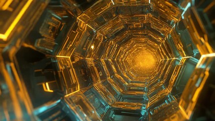 Wall Mural - digital data tunnel depicting future energy transfer