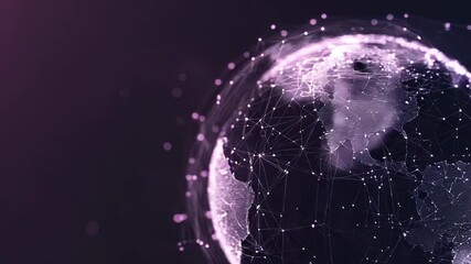 Wall Mural - digital globe forming a global network connection