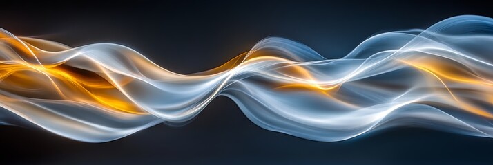 Wall Mural - Elegant Curves in Dark Space with Flowing Lines and Glowing Energy Background for Inviting Designs