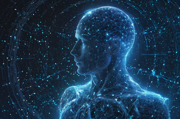 Wall Mural - Neural Awakening. Generative AI.