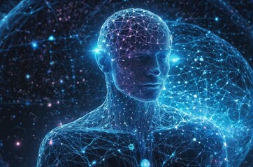 Wall Mural - Neural Consciousness. Generative AI.