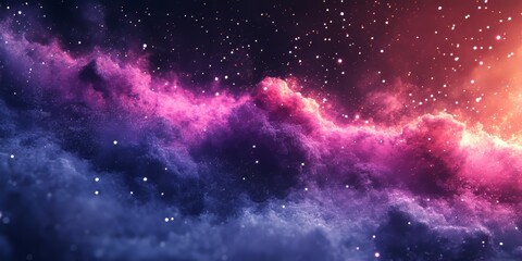 Wall Mural - A Stunning Cosmic Cloudscape An Abstract Vision of Nebulae, Stars, and Vibrant Colors in Space