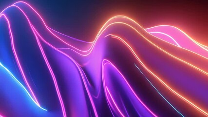 Wall Mural - Abstract glowing neon waves forming futuristic background