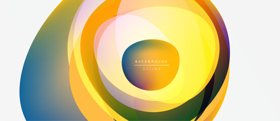Wall Mural - Abstract concentric circles. Vibrant colors blend, creating dynamic visual effect. Modern design suitable for backgrounds, presentations.