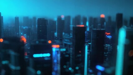 Wall Mural - Digital skyline representing smart city interconnectivity and big data