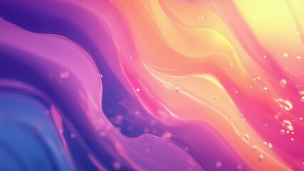 Wall Mural - Liquid waves forming colorful abstract gradient background