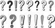 © Vectors Pixel - Collection of hand-drawn question marks and exclamation points symbols for design