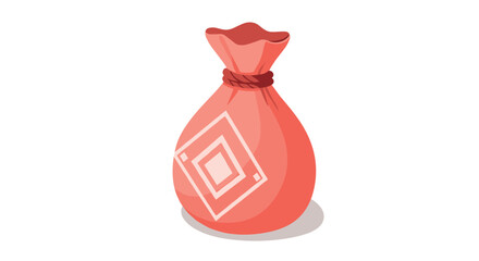 Gift bag icon with geometric pattern in isometric style