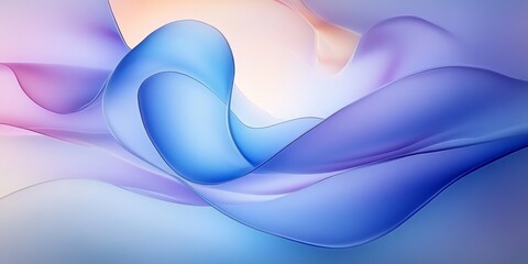 Canvas Print - Elegant Abstract Art Baby Blue and Lavender Gradient Swirls on White Canvas for Modern Decor