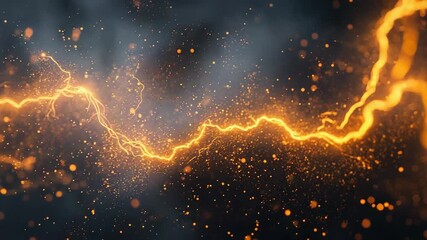 Wall Mural - Electrical energy transferring with abstract glowing orange sparks