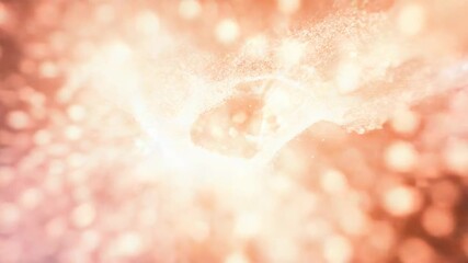 Wall Mural - Burst of orange light particles creating a cosmic explosion