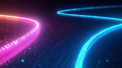 Wall Mural - Abstract data flow creating fiber optic network connection