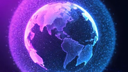 Wall Mural - Digital earth globe symbolizing global technology network