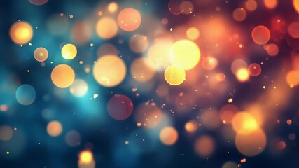 Wall Mural - Bokeh light particles glowing abstract night background