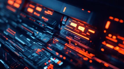 Wall Mural - Abstract glowing circuit board displaying data processing