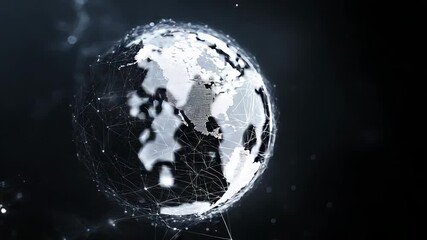 Wall Mural - Global network connecting digital data across the world