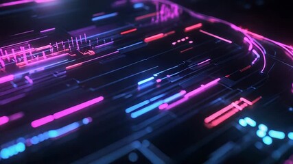 Wall Mural - Digital circuit board transferring high speed data flow