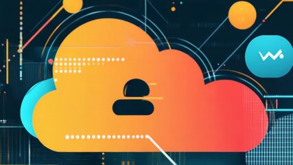 Wall Mural - Cloud computing data network connection technology background
