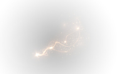 Wall Mural - Dust, curve, confetti, comet, trail in a glowing festive motion. Transparent PNG perfect for Overlay in luxury Christmas sparkle, magic light, or golden swirl effects. Includes high-quality PNG.