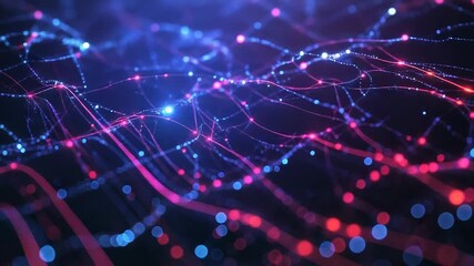 Wall Mural - Digital network connecting data points, forming an abstract technological grid