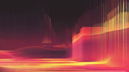 Wall Mural - Abstract digital cityscape displaying data visualization technology