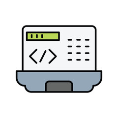 Coding icon with white background vector stock illustration