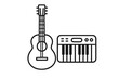 © typepng - Acoustic guitar and compact electronic keyboard musical instrument icons