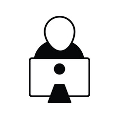 Developer icon with white background vector stock illustration