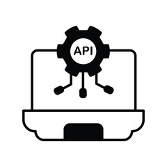 Wall Mural - Api  icon with white background vector stock illustration