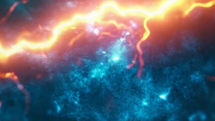 Wall Mural - Dynamic electric energy currents creating vibrant plasma explosion