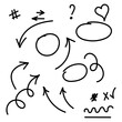 © Emma - Set of hand drawn elements for infographic,arrows,circles,heart,doodle lines,hand drawn design elements isolated on white background