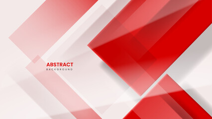 Wall Mural - Abstract background with red and white geometric shapes.