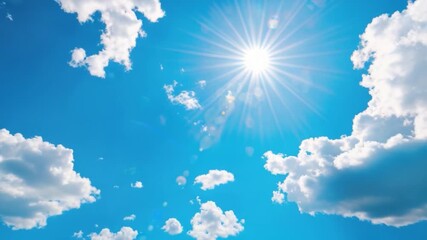 Wall Mural - Video A clear blue sky with a bright sun shining down, great for travel, adventure or nature scenes