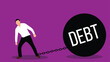 © Eugen - Business Man Shackled to Debt Heavy Weight. Difficult financial situation and people vector art