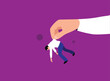 © Eugen - Hand Holding a Helpless Business Man Flat Style. White collar workers in trouble at work