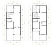 © FR.HUNIAN - Empty Black and White floor plan of a modern unfurnished house for your design. Suburban house vector blueprint. Architectural background.