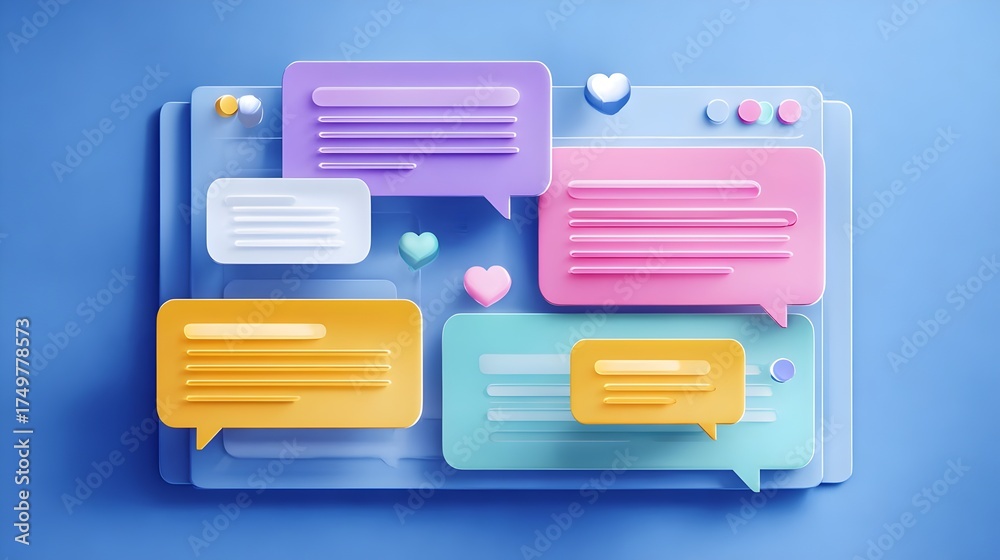 Vector mockup of social media post with comments and replies in a clean ...