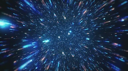 Wall Mural - Starburst Light Particles Background/ Animation of an abstract background with colorful lights bursting in space with speed