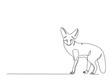 © Mc Doodle - Red fox animal in single outline illustration. Continuous line art drawing of red fox animal. Editable stroke.
