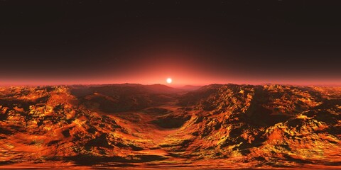 Wall Mural - Mars, HDRI, environment map , Round panorama, spherical panorama, equidistant projection, 360 high resolution panorama, 3d rendering