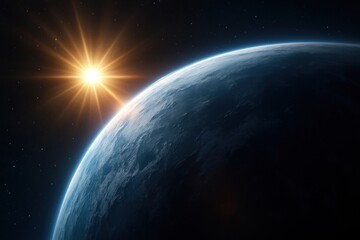 Canvas Print - Stunning cosmic sunrise over Earth.