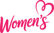 © MdSohel - Womens handwritten script text with a pink heart symbol on white Keywords:womens, women, female, girl